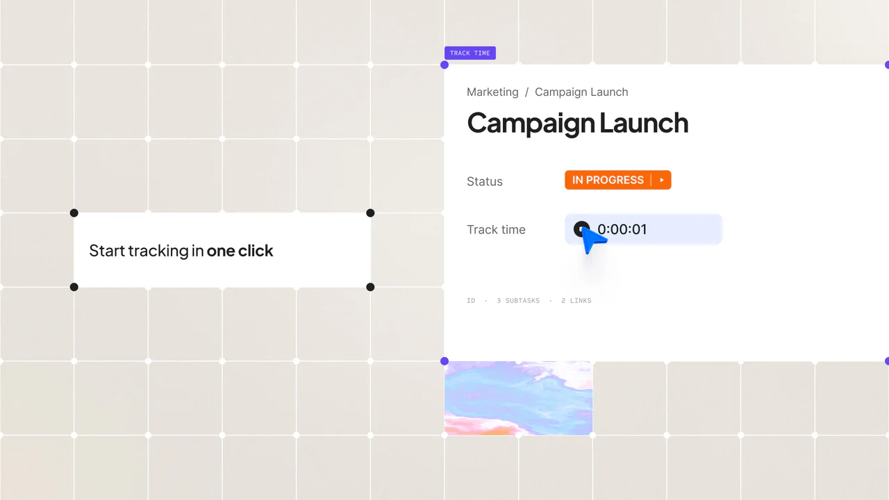 Start tracking in one click