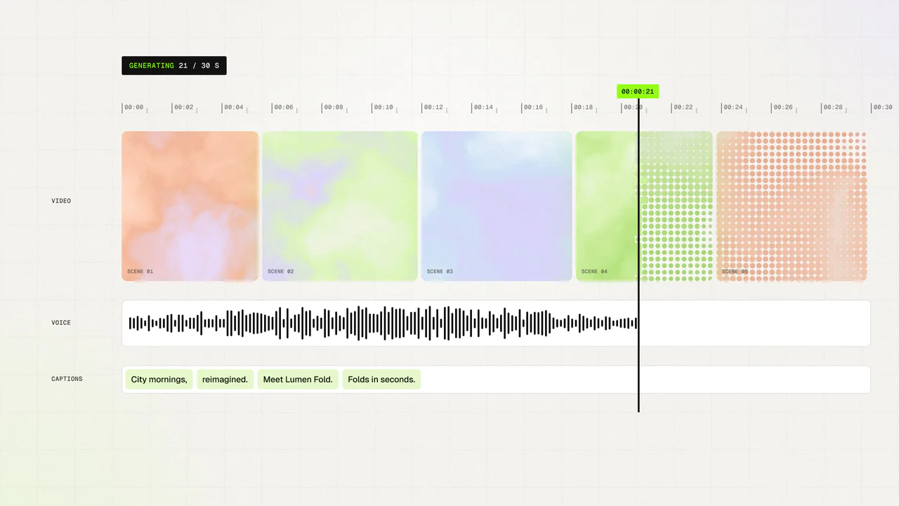 Generating · scenes, narration, subtitles