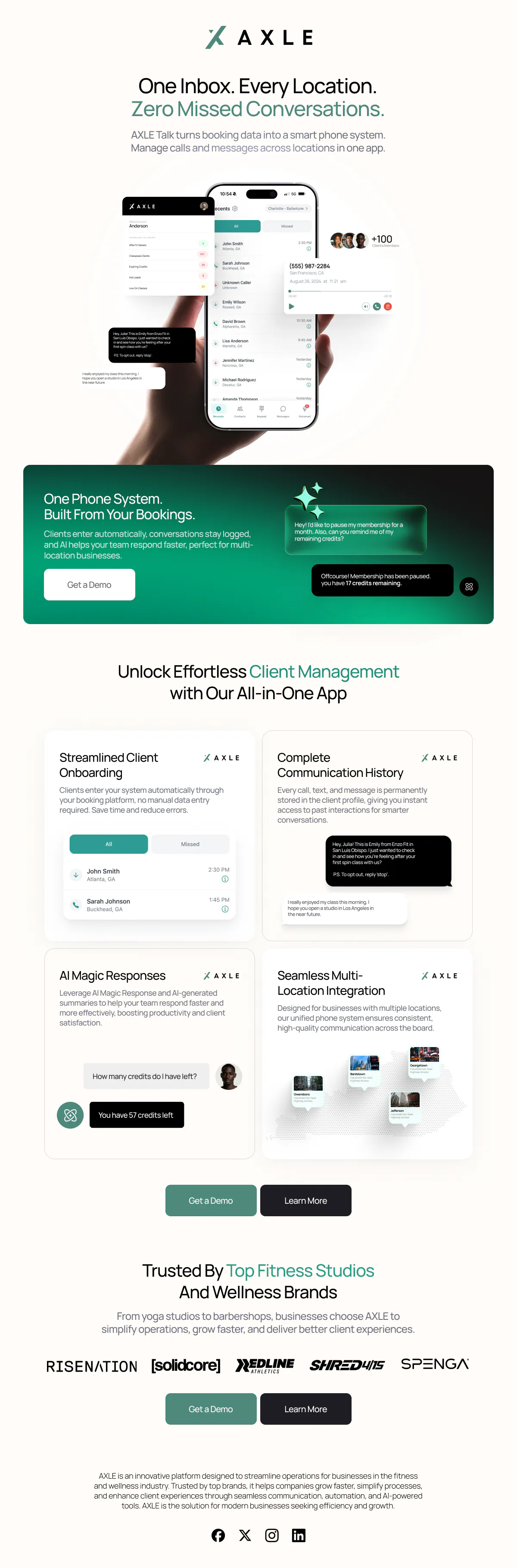 AXLE - Email Head — full desktop page