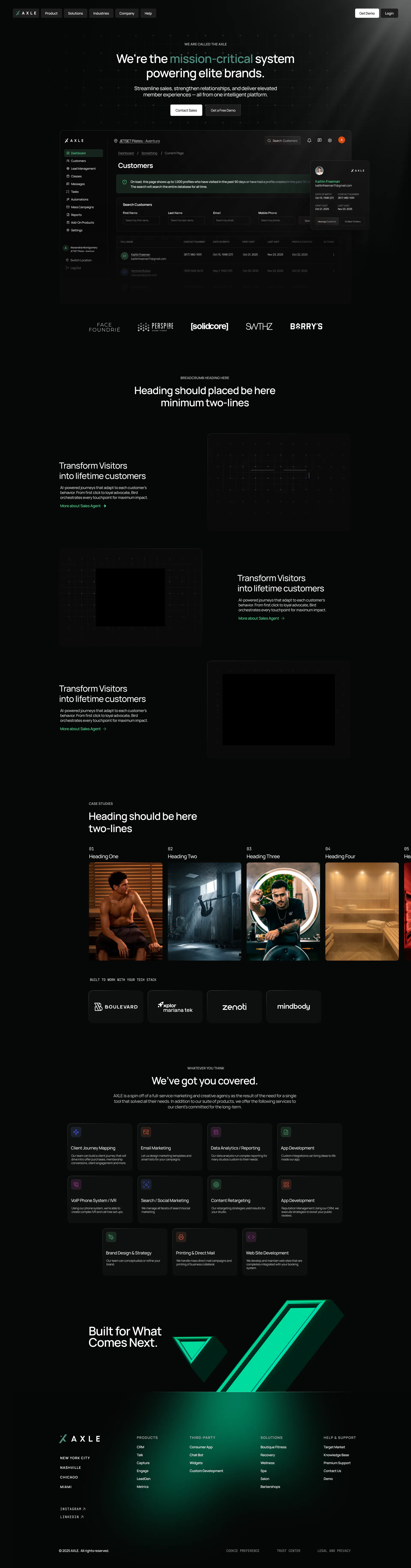 AXLE - Landing Page — full desktop page