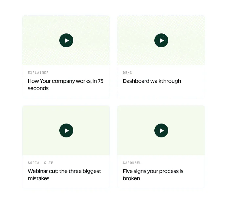Motionhouse - Landing Page — Content grid