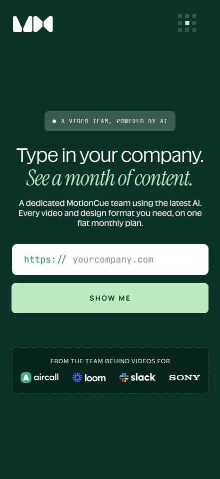 Motionhouse - Landing Page — mobile, Hero