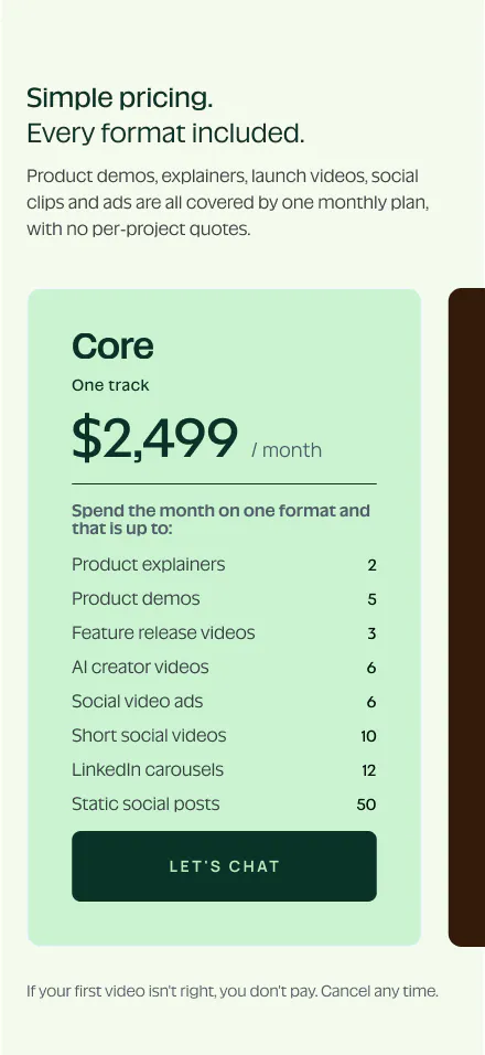 Motionhouse - Landing Page — mobile, Pricing