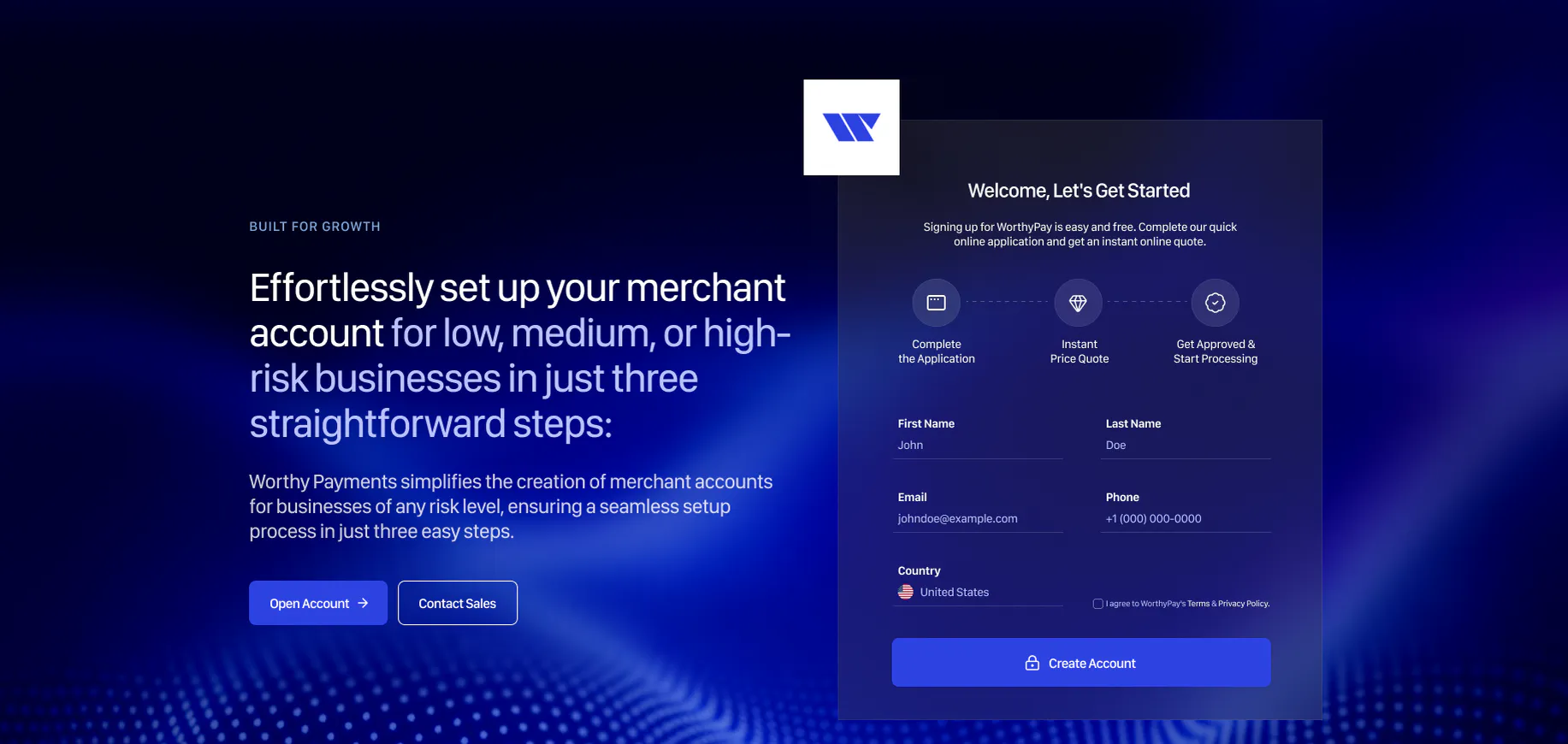 WP - Website Revamp — Merchant sign-up